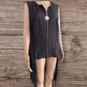 Elegant Black Zippered Swim Cover-Up